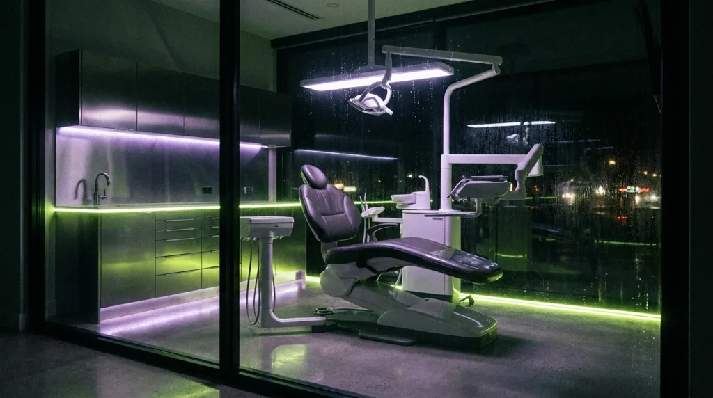 Diş kliniği vaka çalışması — modern diş kliniği tedavi odası